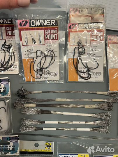 Крючки Owner, gamakatsu, плетенка, поводки, кольца