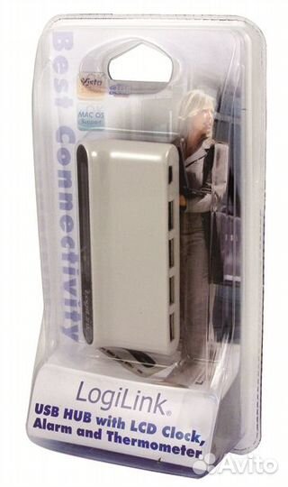 Разветвитель logilink hub USB плюс термометр /часы