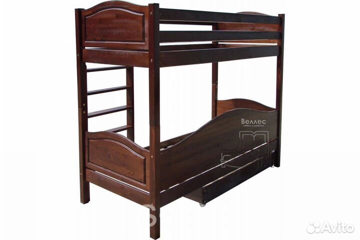 Деревянная двухъярусная кровать от производителя