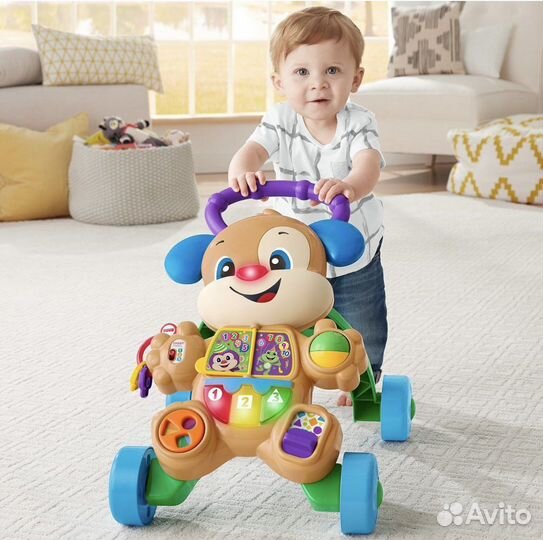 Ходунки каталка fisher price щенок с коробкой