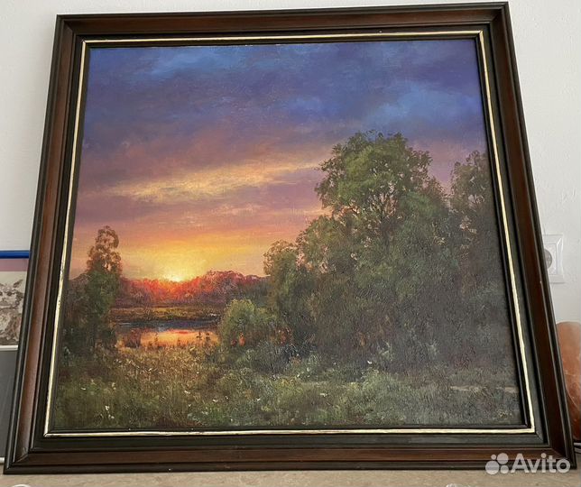 Картина маслом лесной пейзаж