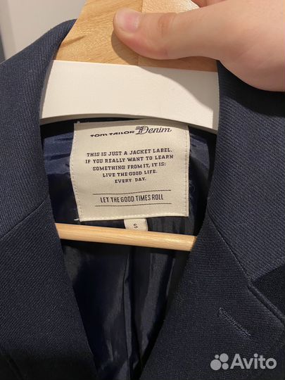 Пиджак синий текстурный размер S