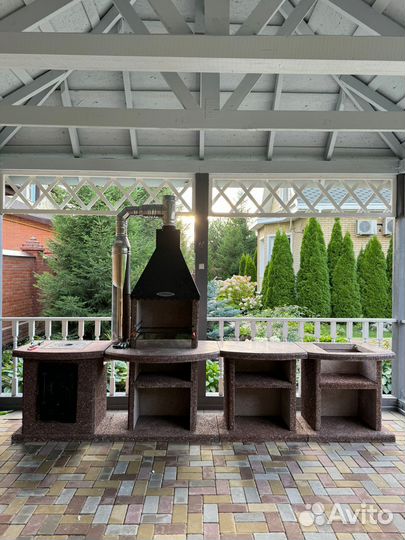 Мангальная зона, печь под казан, комплекс барбекю