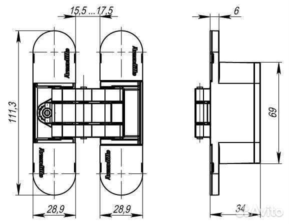 Петля Armadillo. Защелка магнитная Edson