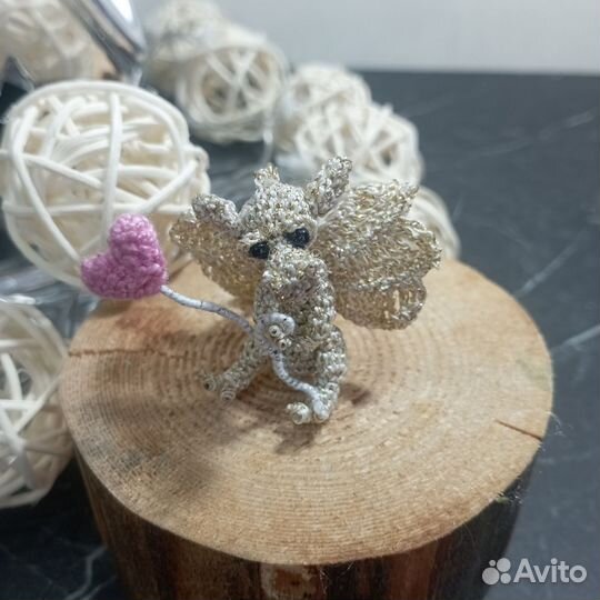 Мини дракон, миниатюра, вязаный дракон амигуруми