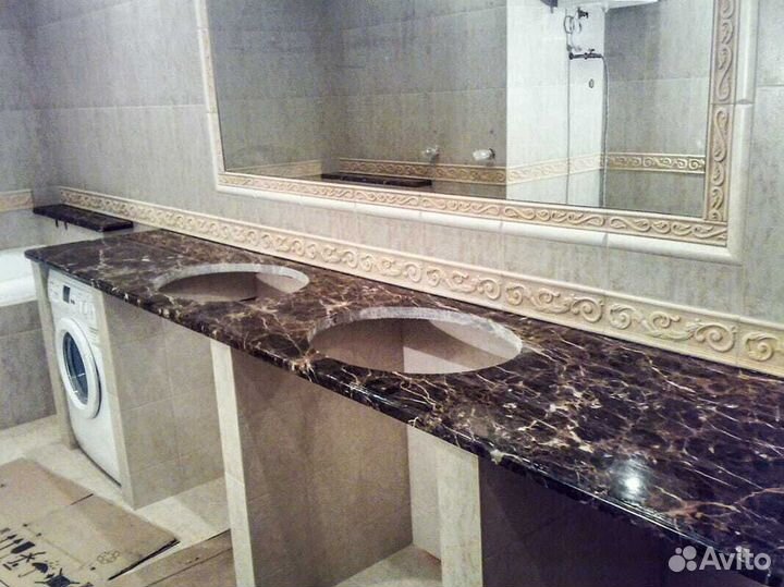 Столешница для раковины из натурального мрамора