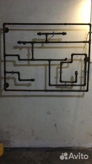 Настенный светильник в стиле лофт из труб