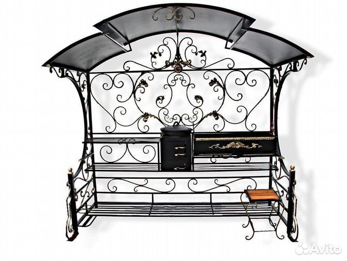 Беседка с мангалом и печкой 