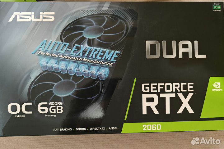 Видеокарта asus Dual GeForce RTX 2060 OC EVO 6GB