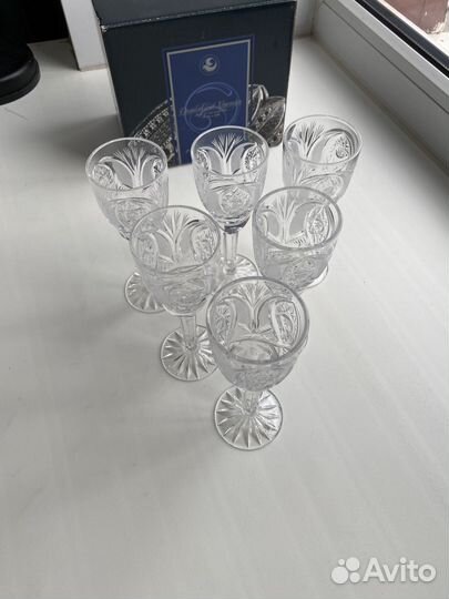 Хрустальные рюмки на ножке 6 шт