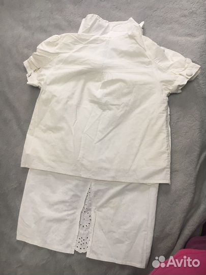 Костюм на девочку 42 размер х/б белый