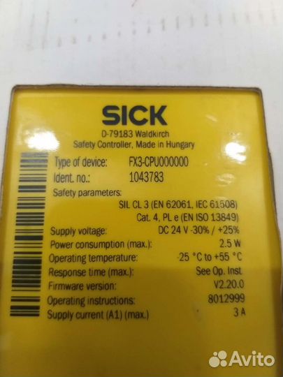 Реле sick FX3-XTI084002/UE10-3OS2D0/FX3-CPU000000