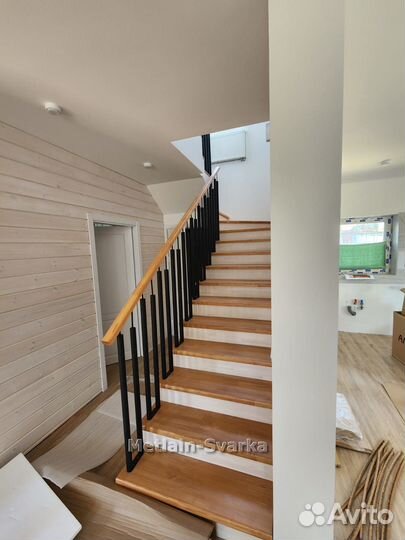 Лестница под зашивку в дом металлокаркас № 377