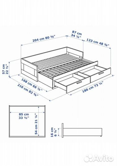 Кровать кушетка IKEA brimnes