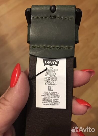 Мужской кожаный ремень levis