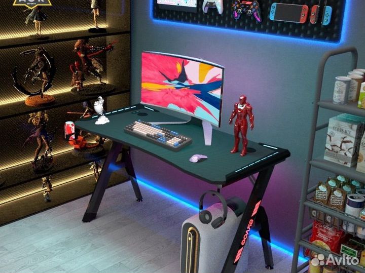 Компьютерный стол с RGB подсветкой 140 см