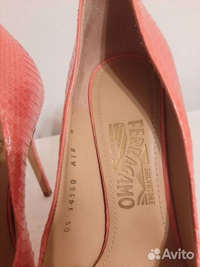 Туфли женские Ferragamo 39 кожа питона оригинал