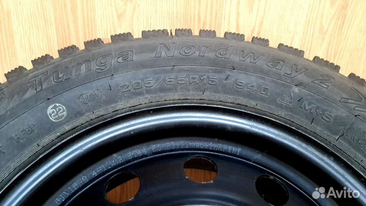 Колеса в сборе 205/65R15 4*114.3 зимние шип