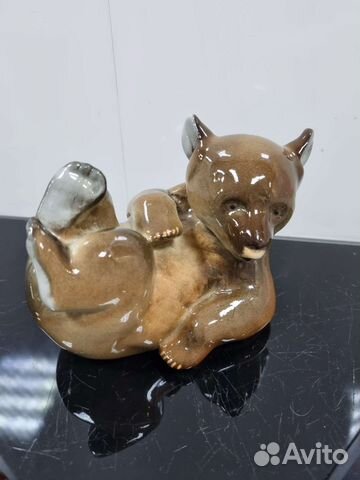 Статуэтка «Медвежонок лежащий», фарфор, лф