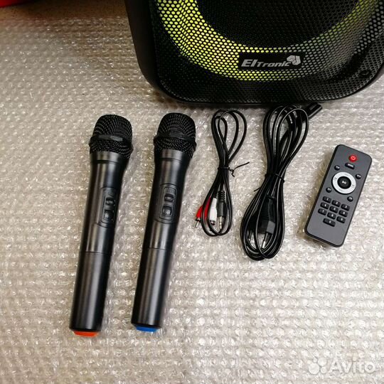 Портативная колонка Eltronic 12v, 2 микрофона