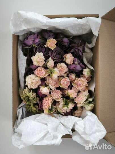 Суxоцветы из кустовых роз для творчecтва