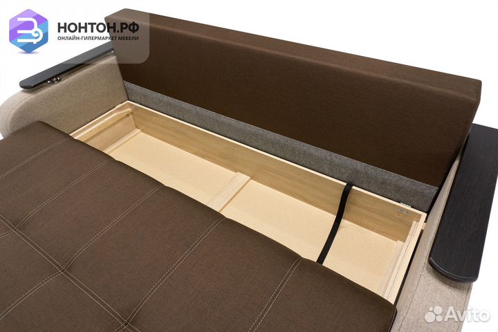 Диван еврокнижка Севилья коричневый