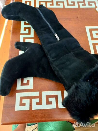 Сапоги женские зимние натуральная замша и мех