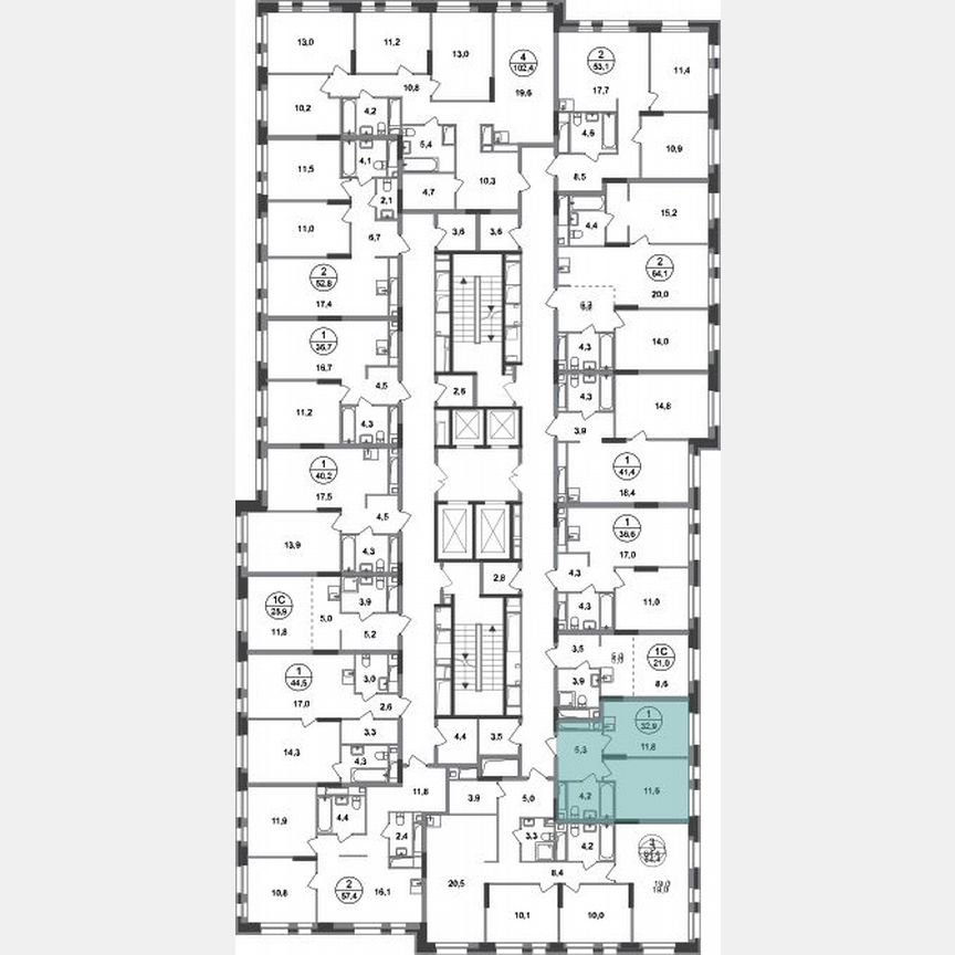 1-к. квартира, 32,9 м², 12/20 эт.