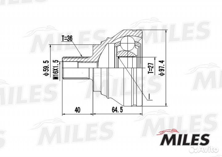 Шрус audi A3 II/skoda/VW golf V-VII/passat VI 1.9