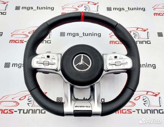 Руль 63 амг red + подушка Мерседес GLS 167 глс AMG