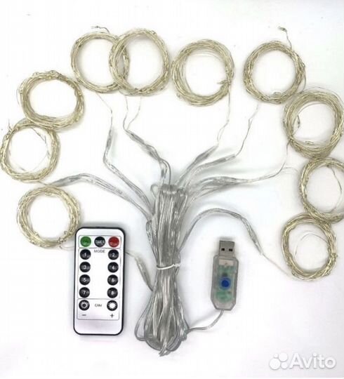 Гирлянда-штора с пультом 3х3