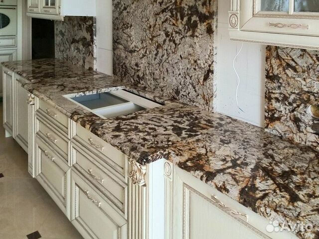 Мраморная столешница для кухни натуральный камень