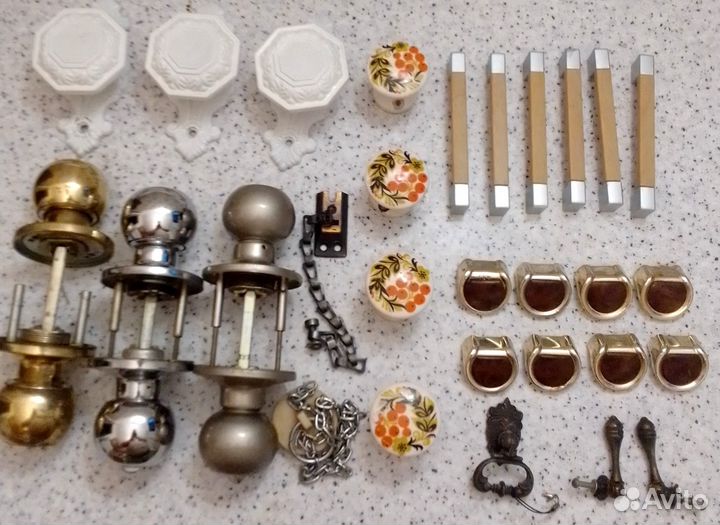 Ручки дверные, мебельные, цепочка. СССР