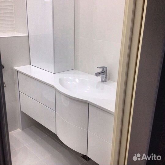 Столешница для ванной из искусственного камня