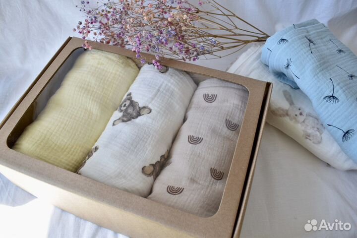 Муслиновые пеленки новые большие