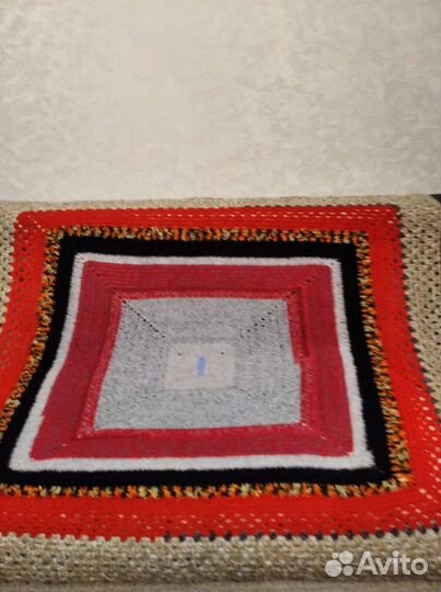 Плед ручной работы, Вязаный, 130на 110шерсть