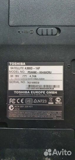 Ноутбук Toshiba Satellite A300D-14P