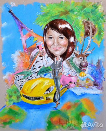 Шарж, Портрет по фото на заказ