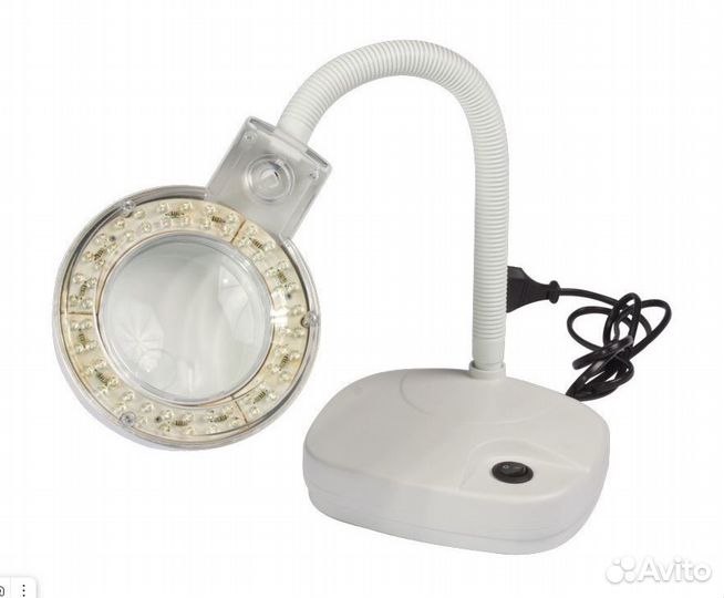 Лупа, лампа настольная, 3-х + 8-x, 60 LED S-Line