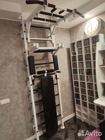 Шведская стенка с турником, брусьями и скамейкой