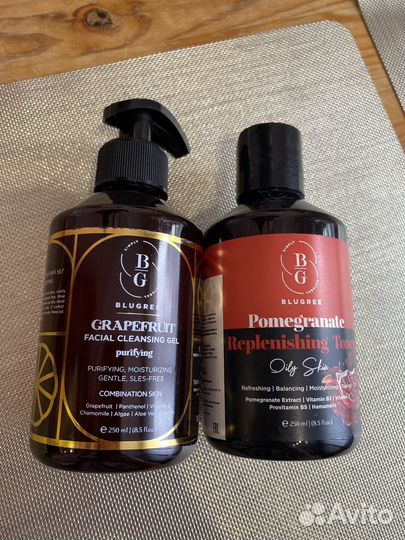 Гель для умывания и тоник для лица с гранатом