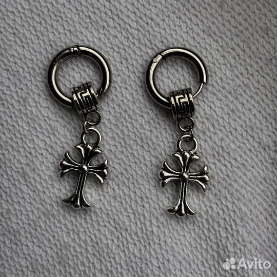 Серьги y2k с крестами в стиле Chrome Hearts