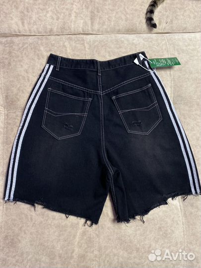 Шорты джинсовые как Balenciaga Adidas кот в теме