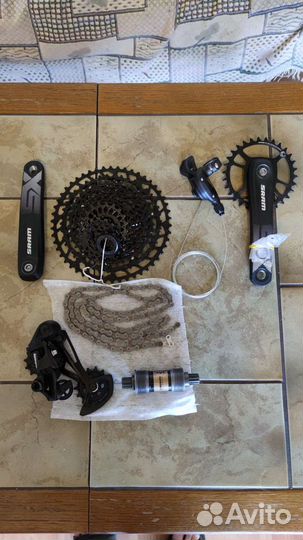 Шатуны, цепь, переключатель и манетка Sram SX 12ск