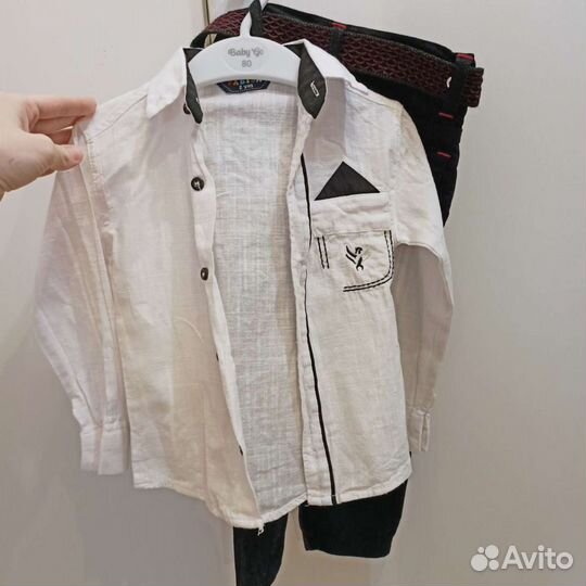 Костюм для мальчика рубашка и брюки 2 года 86 92