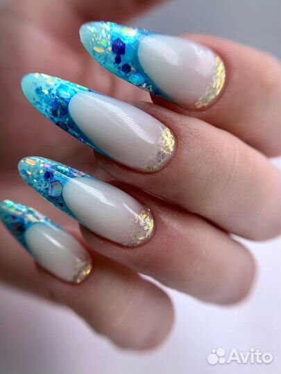 Арочное Наращивание ногтей выкладной френч