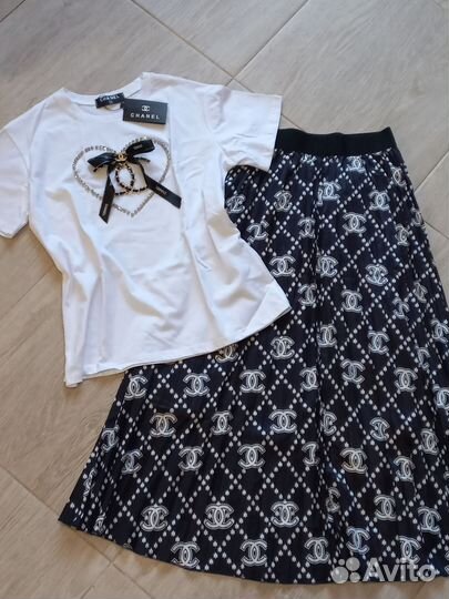 Комплект Chanel футболка +юбка