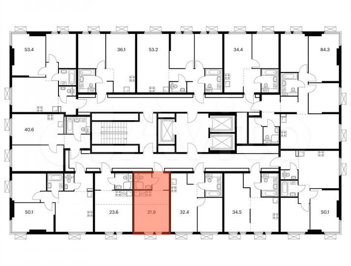 Квартира-студия, 21,9 м², 14/22 эт.
