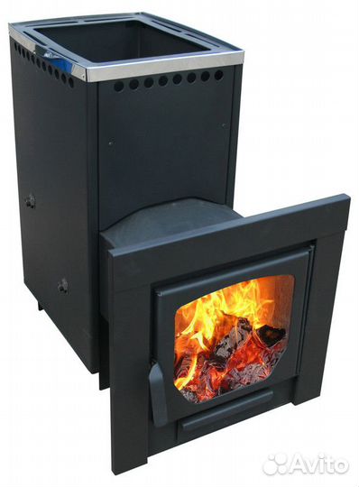 Печь Для Бани Паленица Панорамная дверь