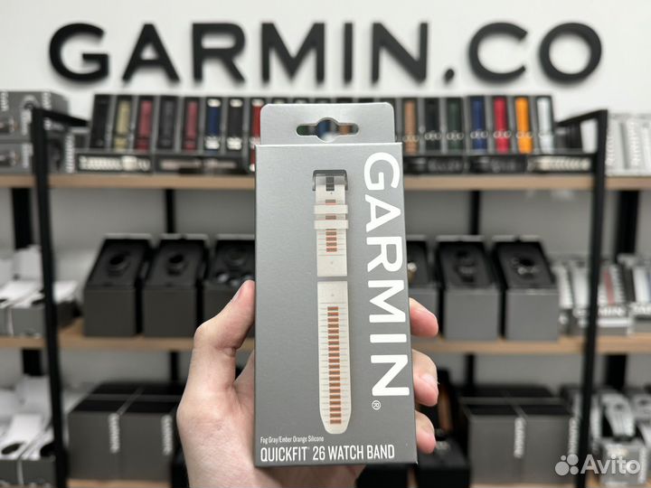 Ремешок Garmin Quickfit 26 Silicone Gray/Orange